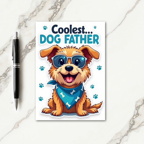 Dog Father Shades Cartoon Card