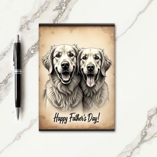 Dog Fathers Day Portrait Card