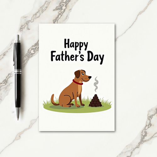 Dog Fathers Day Vapor Illustration Card