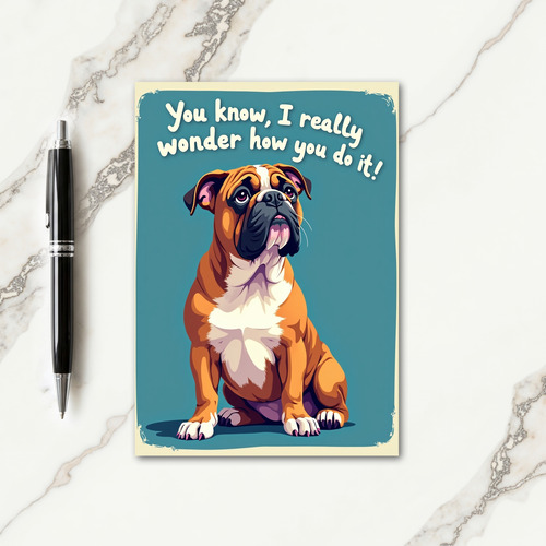 Dog Fathers Day Wonder Illustration Card