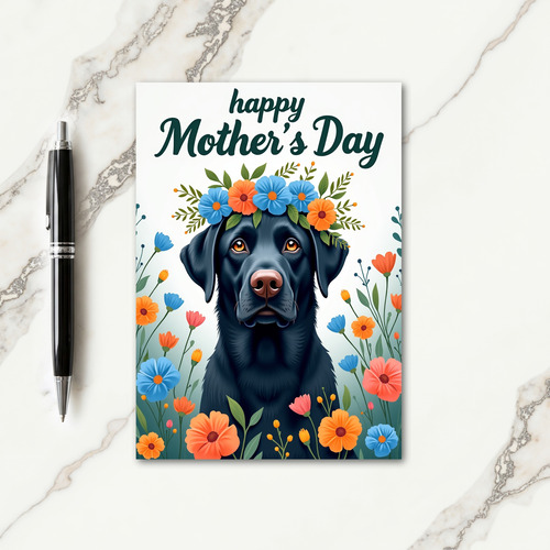 Dog Floral Mothers Day Card