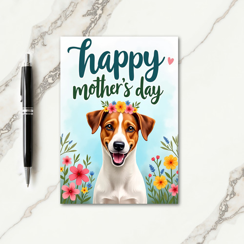 Dog Floral Mothers Day Love Card