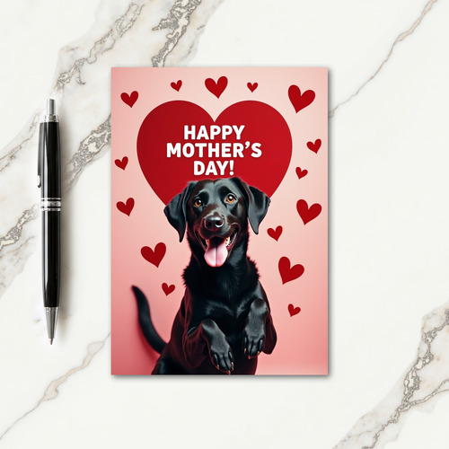 Dog Happy Mothers Day Heart Card