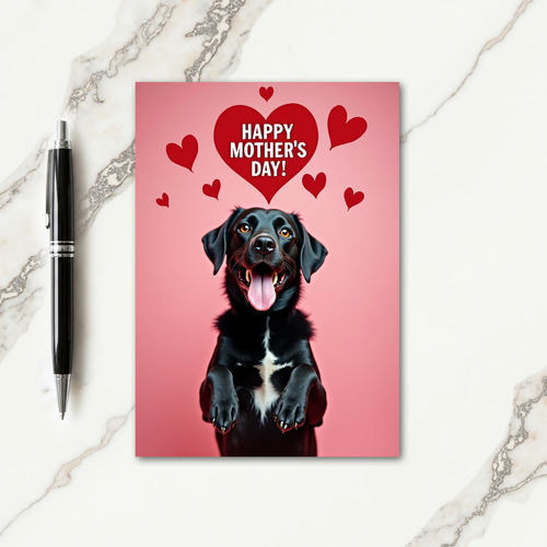 Dog Happy Mothers Day Portrait Card