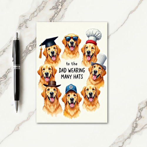 Dog Hats Sweet Fathers Day Card