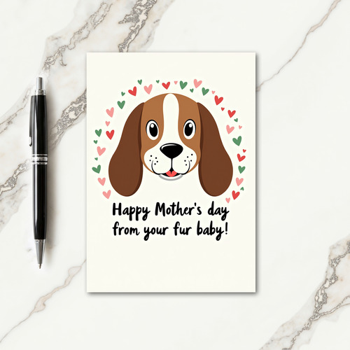 Dog Hearts Mothers Day Art Card