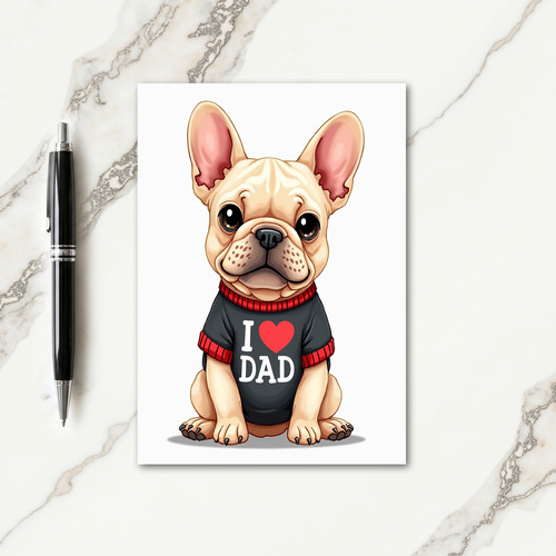 Dog I Heart Dad Sweet Fathers Day Card