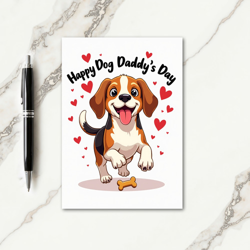 Dog Illustration Fathers Day Card