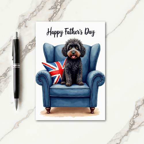 Dog In Chair Fathers Day Card