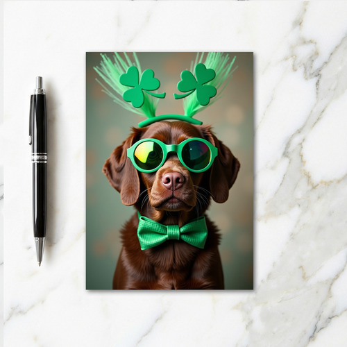 Dog In Green St Patricks Day Card