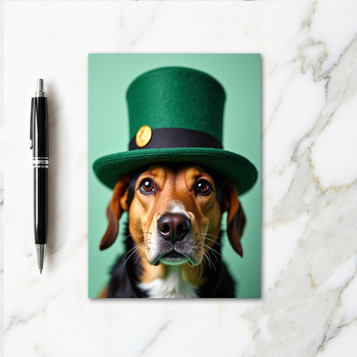 Dog In Hat Fun Greeting Card