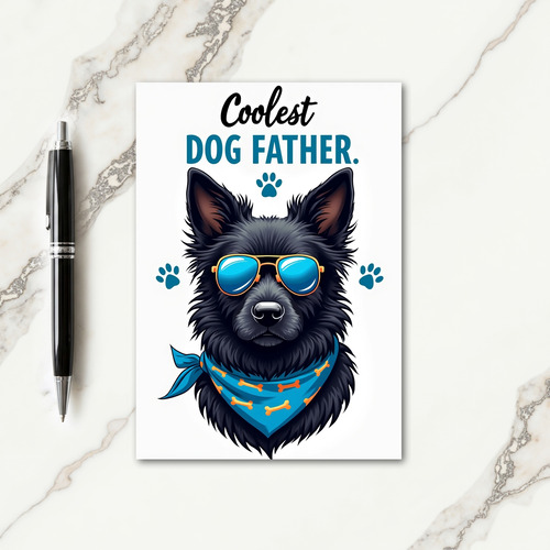 Dog In Shades Fathers Day Card