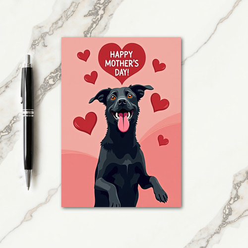 Dog Love Mothers Day Illustration Card