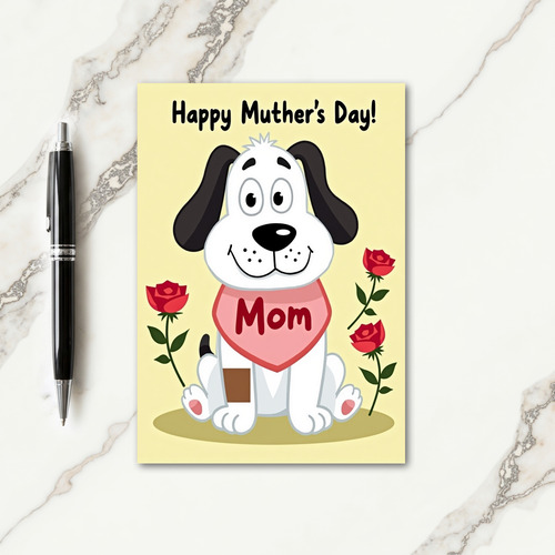 Dog Loves Mother Floral Day Card