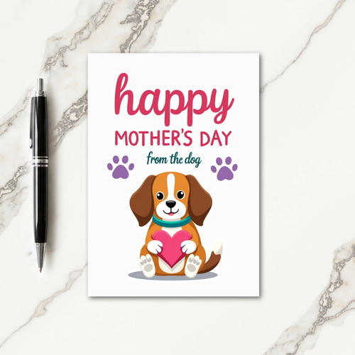 Dog Loves Mothers Day Heart Card