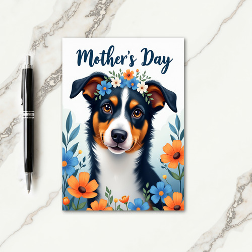 Dog Mom Floral Mothers Day Card