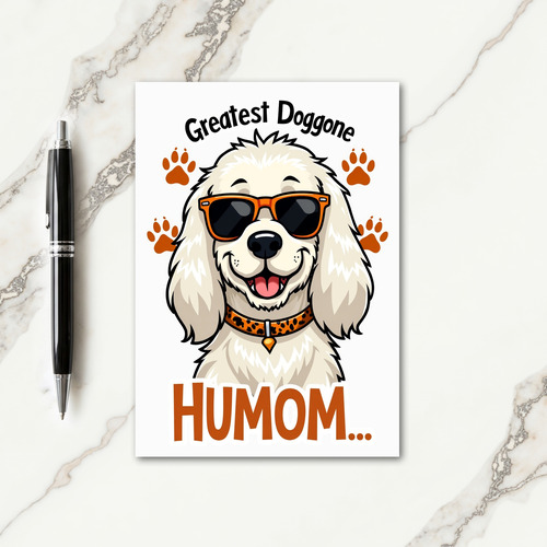 Dog Mom Happy Illustration Card