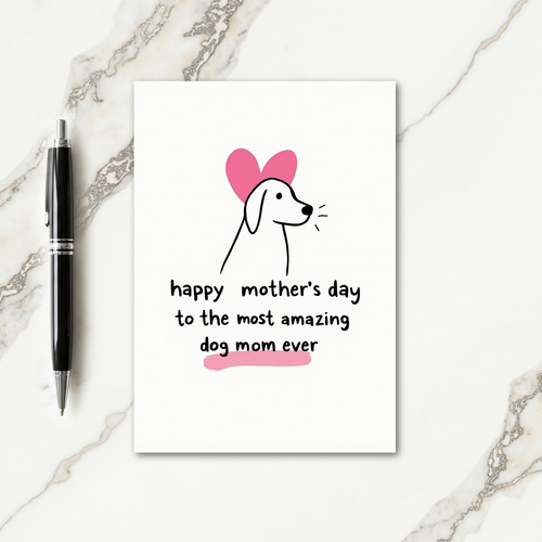 Dog Mom Hearts Mothers Day Card