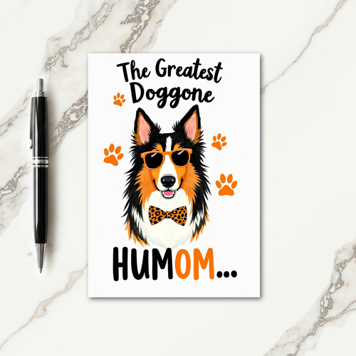 Dog Mom Orange Pawprints Card