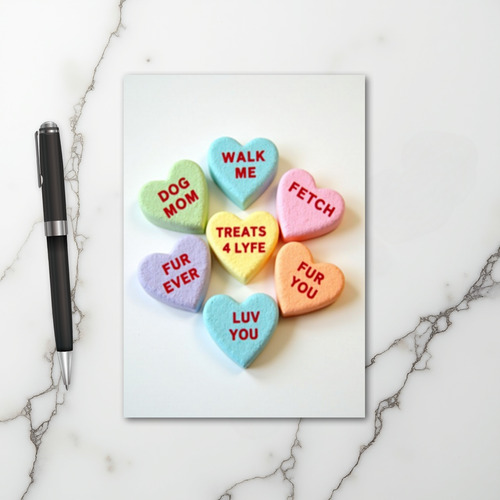 Dog Mom Valentines Treats Card