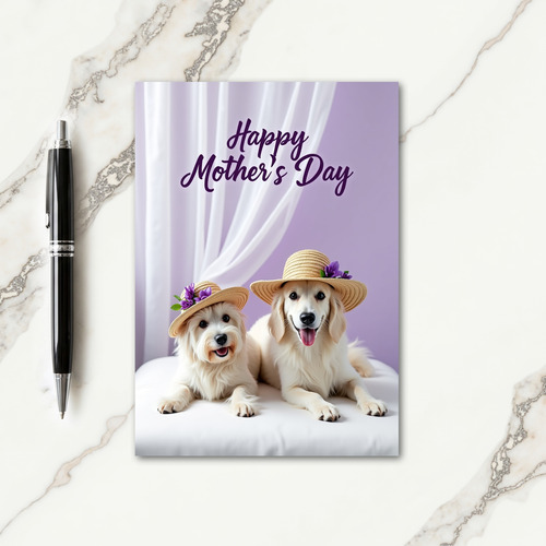 Dog Mothers Day Floral Hat Card