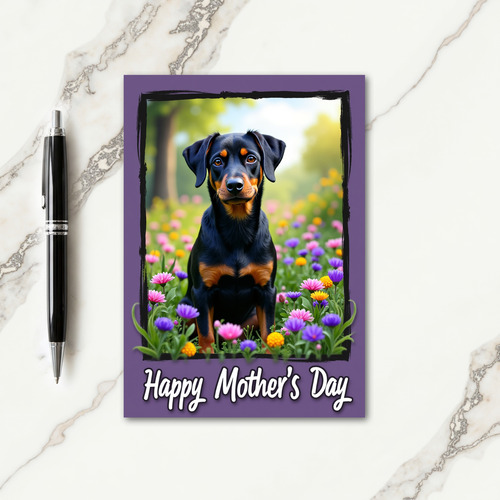 Dog Mothers Day Floral Meadow Card