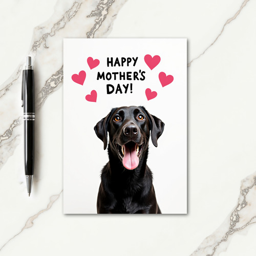 Dog Mothers Day Hearts Design Card