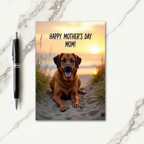 Dog Mothers Day Seaside Smile Card