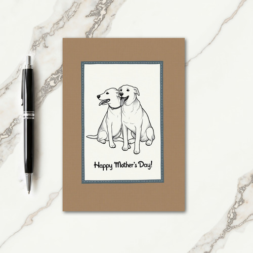 Dog Mothers Day Sketch Art Card
