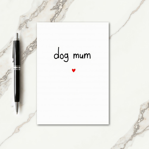 Dog Mum Heart Illustration Card