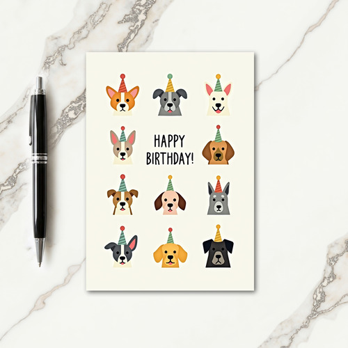Dog Party Birthday Card