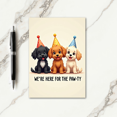 Dog Party Paws Birthday Card
