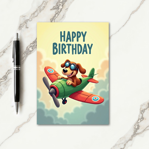 Dog Pilot Birthday Card