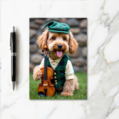 Dog Plays Violin Cute Card