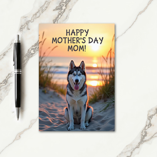 Dog Sunset Mothers Day Message Card
