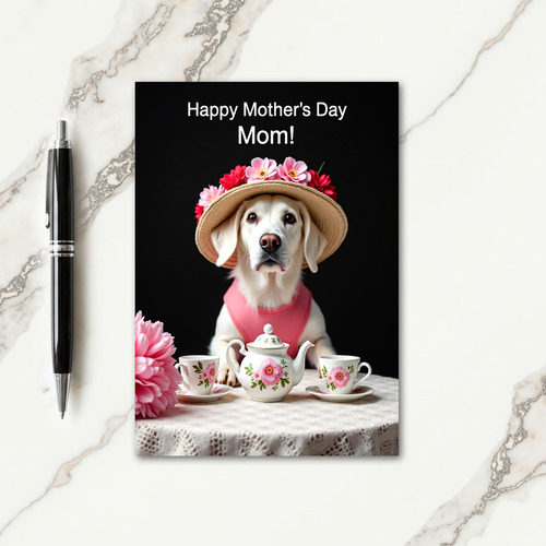 Dog Tea Party Mothers Day Card