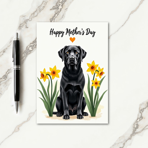 Dog With Floral Mothers Day Card