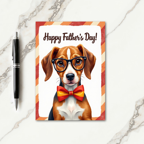 Dog With Glasses Fathers Day Card
