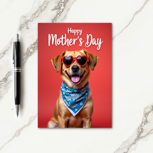 Dog With Glasses Mothers Day Card