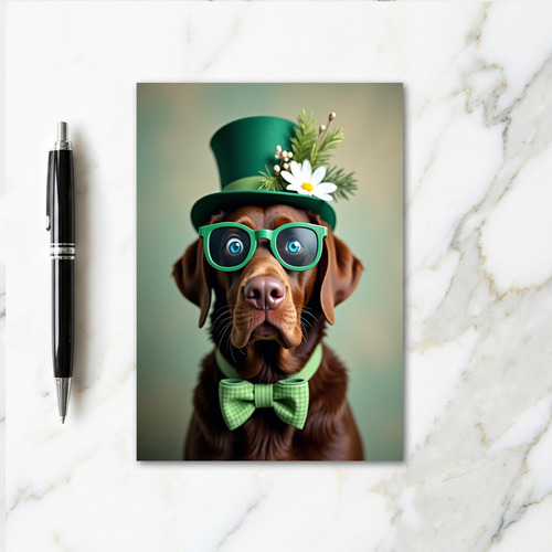 Dog With Hat And Glasses Card