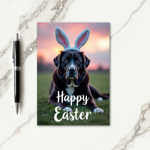 Dog With Hat Photo Greeting Card