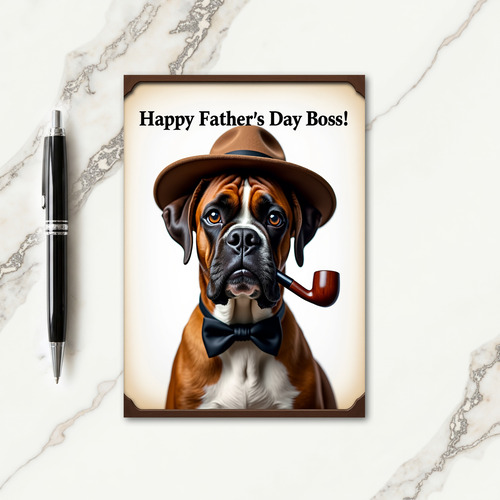 Dog With Pipe Fathers Day Card