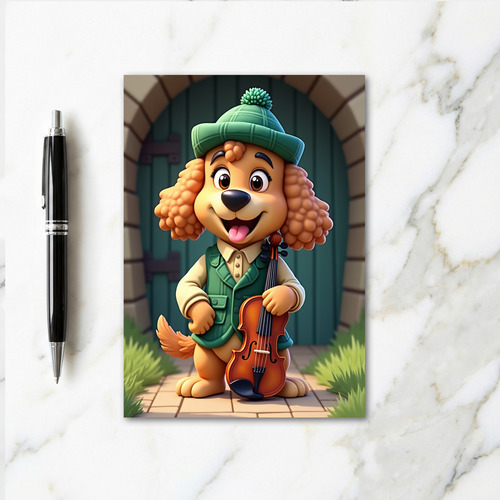 Dog With Violin Joy Card