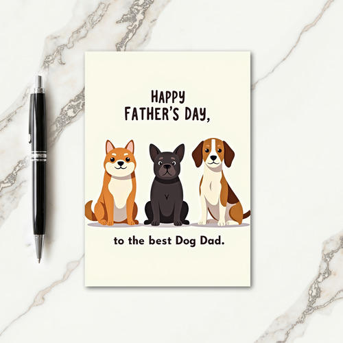 Doggy Fathers Day Drawing Card