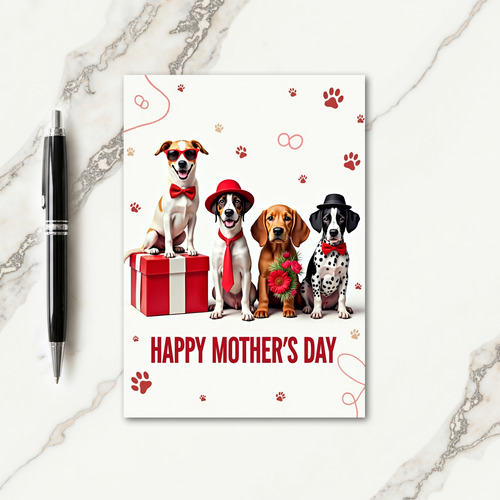 Doggy Mothers Day Illustration Card