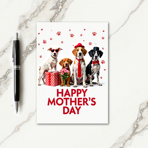 Dogs Mothers Day Illustration Card