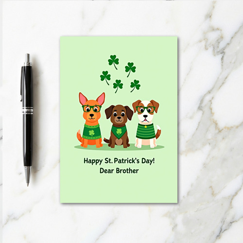 Dogs Shamrock Brother Card