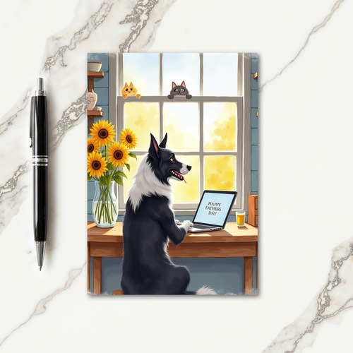 Dogs Sweet Fathers Day Laptop Card