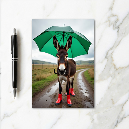 Donkey In Boots Funny Animal Card