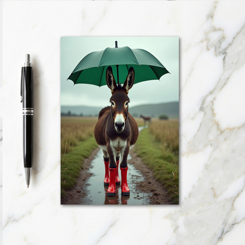 Donkey Rain Boots Funny Card